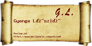 Gyenge László névjegykártya